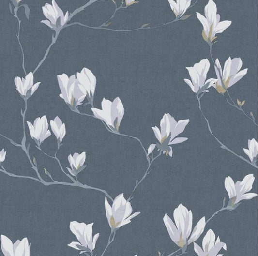 Laura Ashley Magnolia Grove Dusky Seaspray Wallpaper Sample