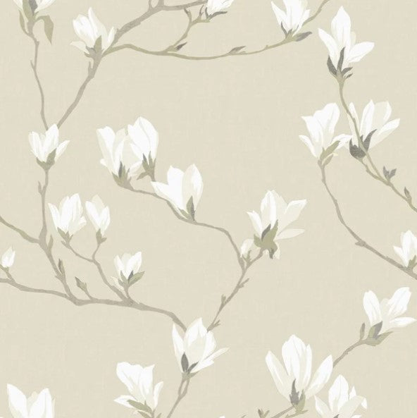 Laura Ashley Magnolia Grove Natural Wallpaper Sample