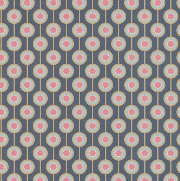 Retro Chic Lollipop Wallpaper - Navy Sample