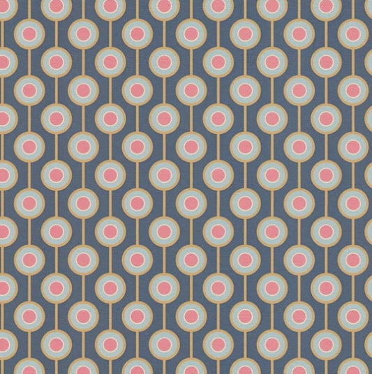 Retro Chic Lollipop Wallpaper - Navy Sample
