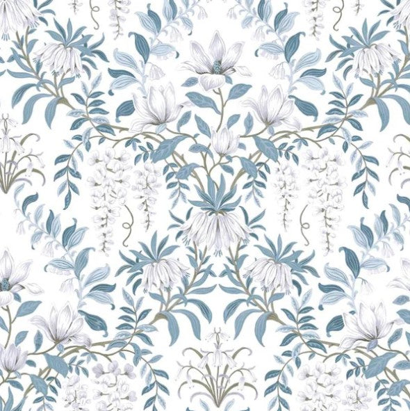 Laura Ashley Parterre Off White/Seaspray Wallpaper Sample
