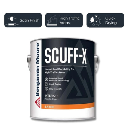 Benjamin Moore Scuff-X Satin Super White Paint