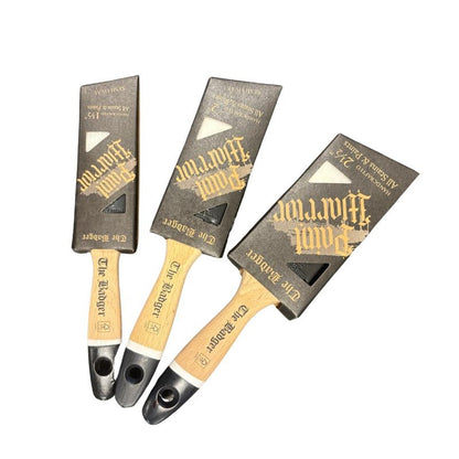 Paint Warrior Badger Semi Oval Beaver Tail Short Handle Brush