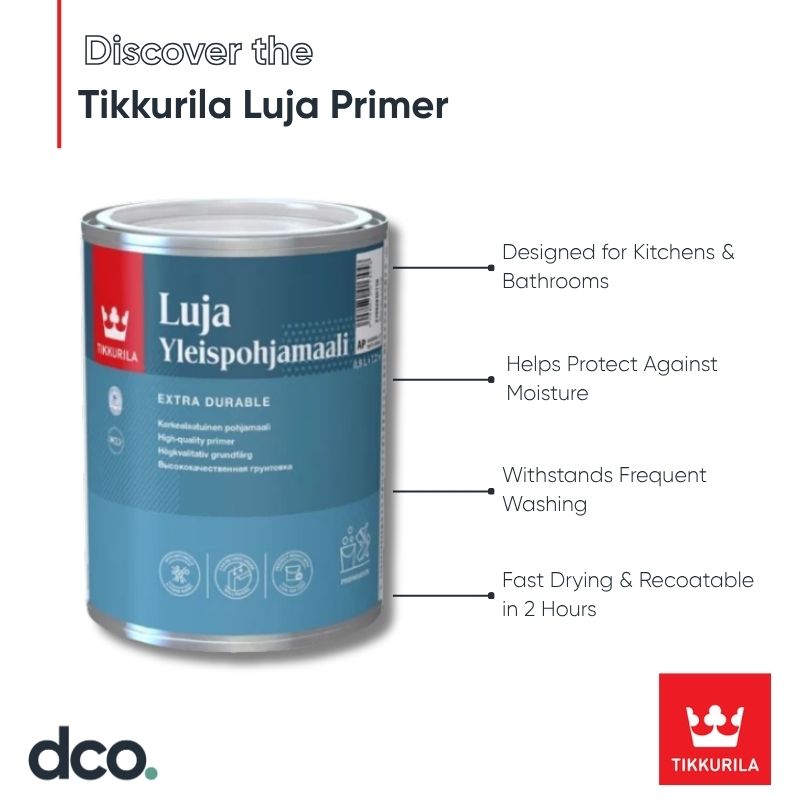 Tikkurila Luja Primer for Bathroom Walls & Woodwork - Colour Match