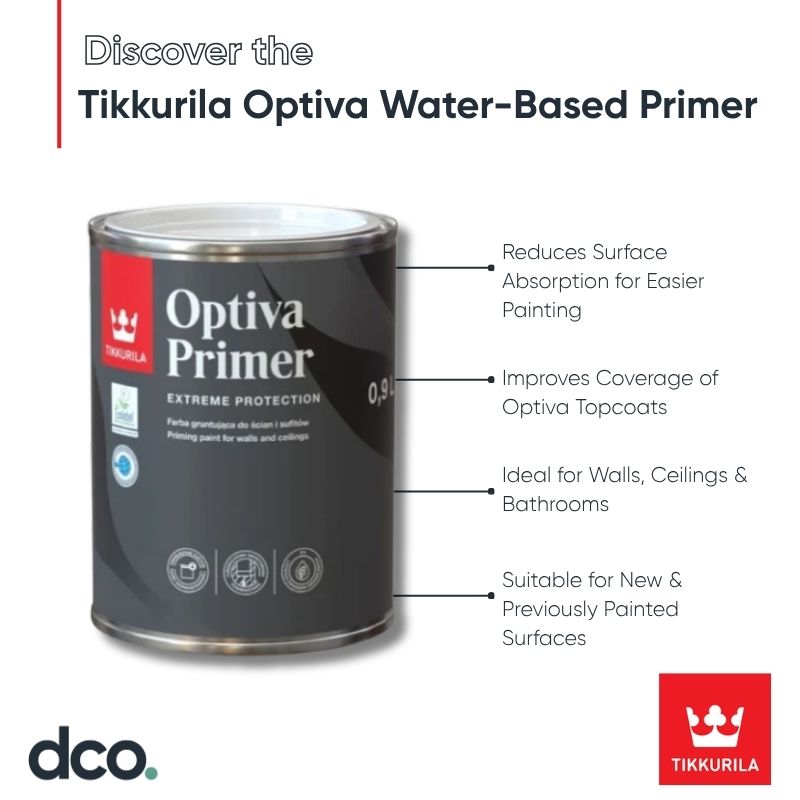 Tikkurila Optiva Water-Based Primer for Walls & Ceilings - Colour Match