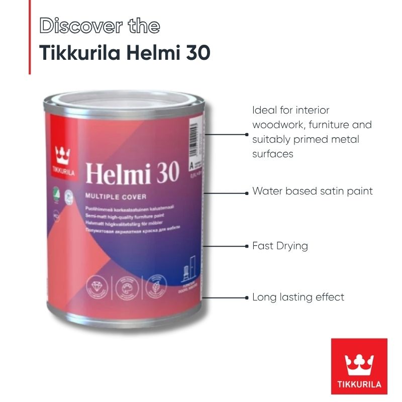 Tikkurila Helmi 30 Water-Based Satin for Woodwork - Colour Match