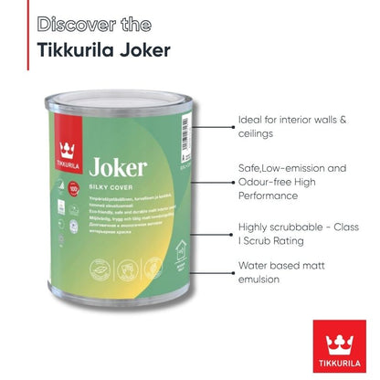 Tikkurila Joker Zero Odour Matt for Walls & Ceilings - Colour Match