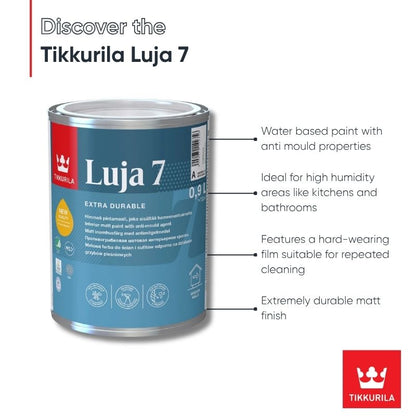 Tikkurila Luja 7 Scrubbable Matt Bathroom Paint - Colour Match
