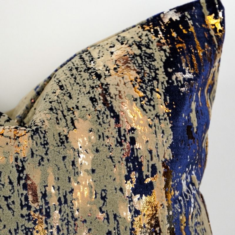 Malini Torcello Navy Metallic Cushion