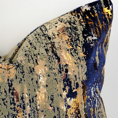 Malini Torcello Navy Metallic Cushion