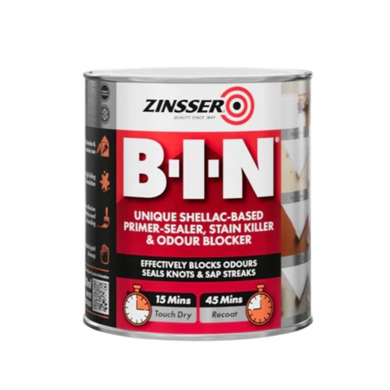 Zinsser BIN Interior Shellac Primer Tinted Colour Match Decorating