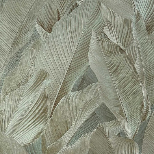 Gianni Leaf Metallic Textured Wallpaper