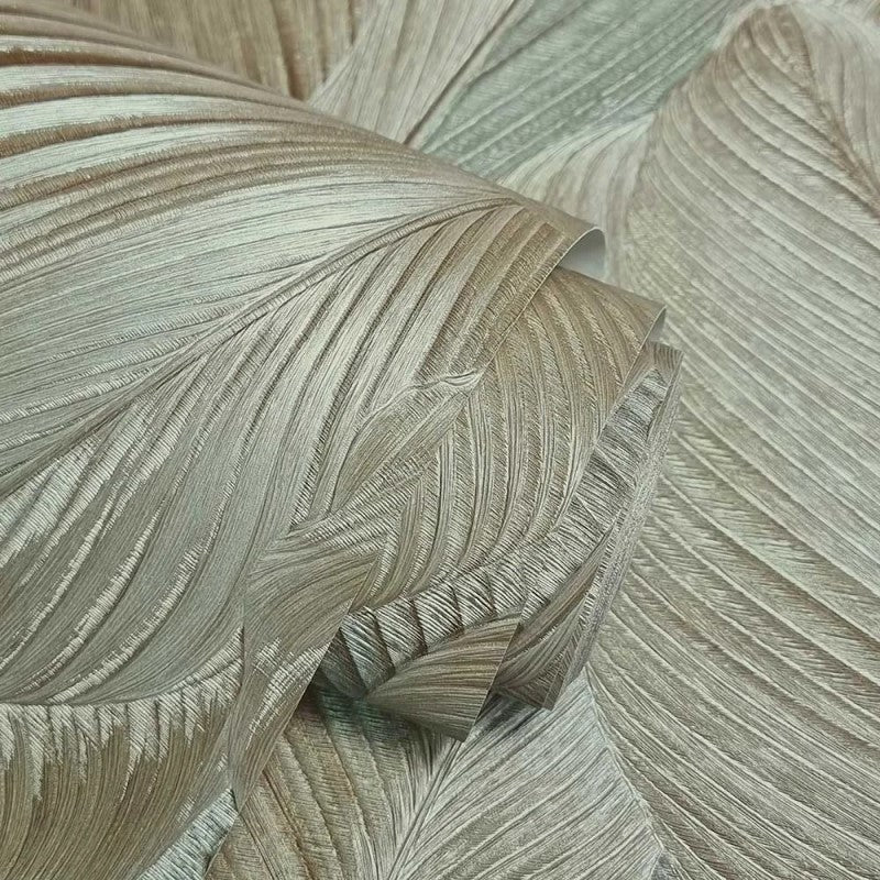 Gianni Leaf Metallic Textured Wallpaper