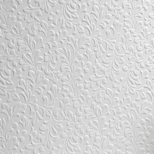 Anaglypta Original Wilton Leaf Wallpaper White (RD314) Sample