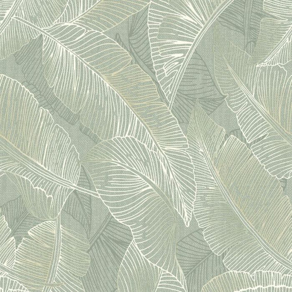Anaya Textured Leaf Green Wallpaper Sample