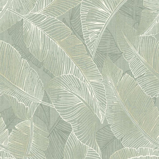 Anaya Textured Leaf Green Wallpaper Sample