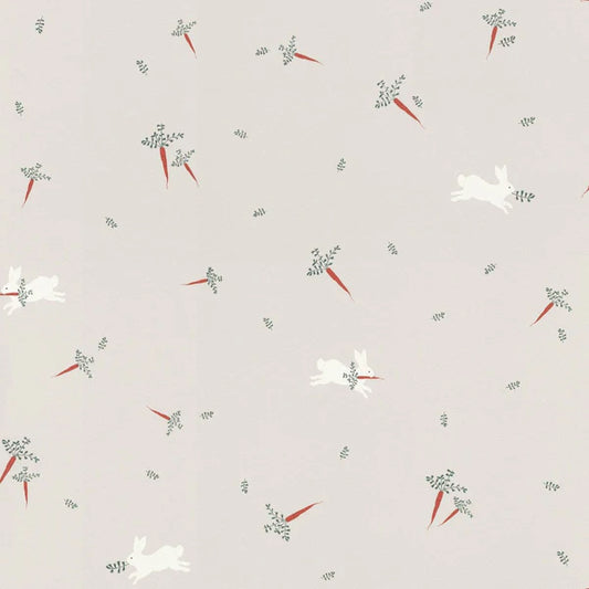 Bambino Rabbits Wallpaper Grey Sample