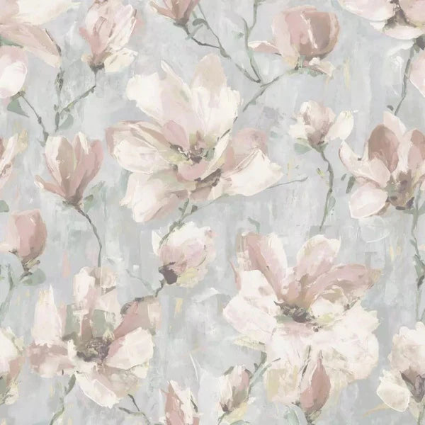 Camille Floral Wallpaper - Blush Sample