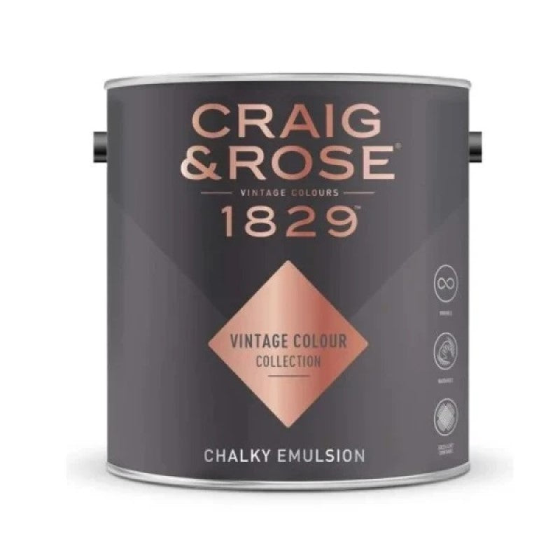 Craig & Rose 1829 Chalky Mat Paint - Designer Colour Match Colour Match Paint- Delicate Rose 2.5L