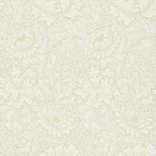 Morris & Co Chrysanthemum Wallpaper - Chalk Sample