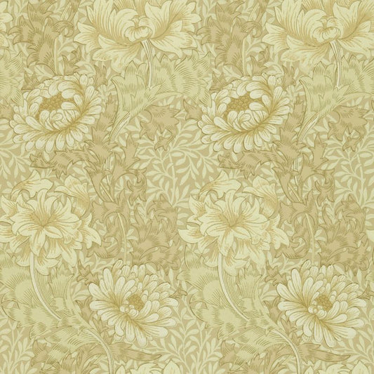 Morris & Co Chrysanthemum Wallpaper - Ivory/Canvas Sample