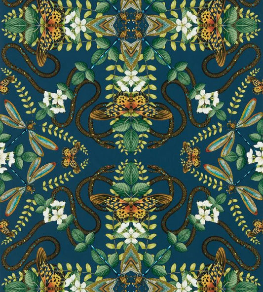 Clarke & Clarke Emerald Forest Wallpaper - Midnight Sample