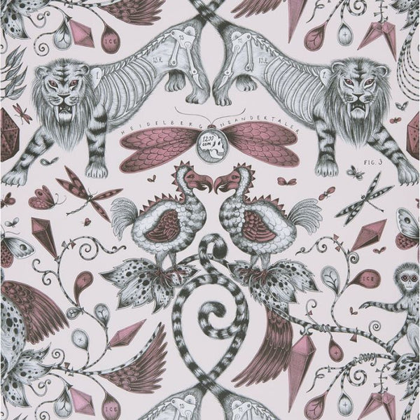 Clarke & Clarke Extinct Wallpaper- Pink Sample
