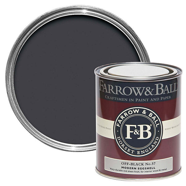 Farrow & Ball Modern Eggshell Oops Tin - Off-Black 2.5L