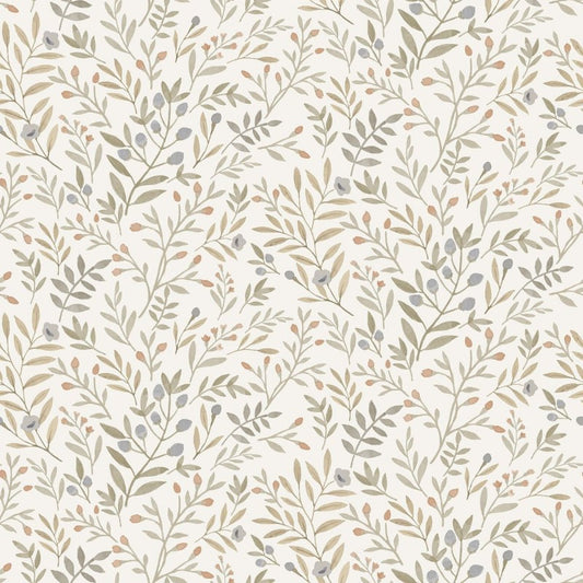 Inia Leafy Trail Wallpaper Neutral Sample