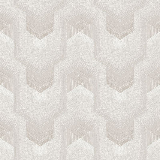 Polygonal Dream Geometric Stitch Wallpaper - Pale Silver Sample