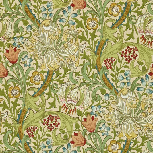 Morris & Co Golden Lily Wallpaper - Pale Biscuit Sample