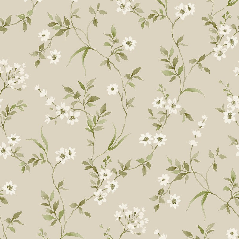 Lila Floral Sprig Wallpaper