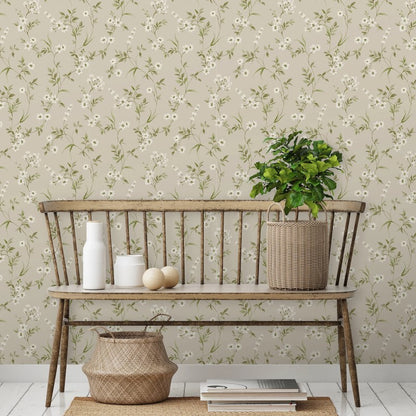 Lila Floral Sprig Wallpaper
