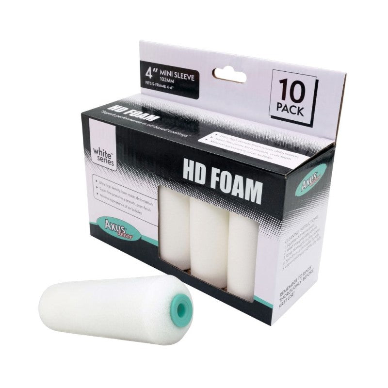 Axus HD Foam White Series Mini Rollers - Pack of 10