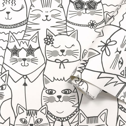 Colour Me Cats Colouring In Wallpaper