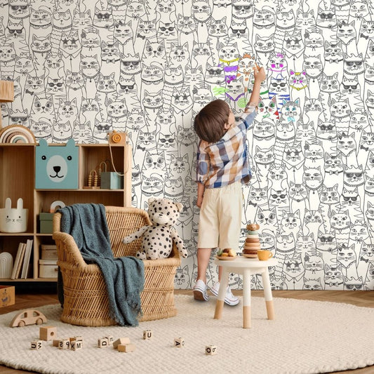 Colour Me Cats Colouring In Wallpaper