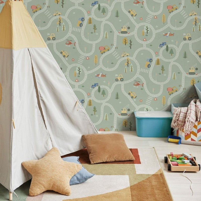 Roundabout Road Wallpaper