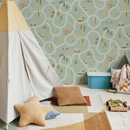 Roundabout Road Wallpaper