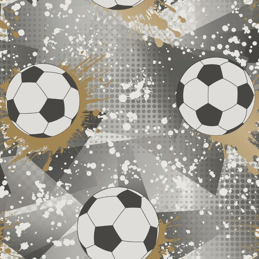 Football Frenzy Wallpaper - Black/Gold Sample
