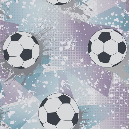 Football Frenzy Wallpaper - Lilac/Silver Sample