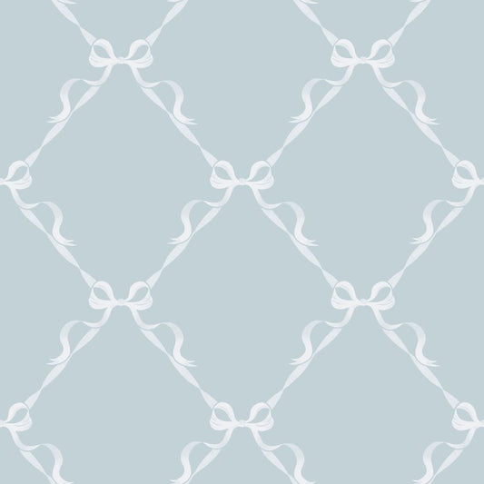 Tied With A Bow Wallpaper - Sky Blue Sample
