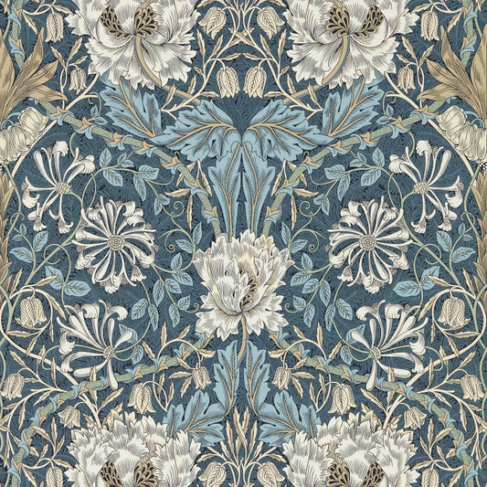 Morris & Co Honeysuckle & Tulip Wallpaper - Woad/Thyme Sample