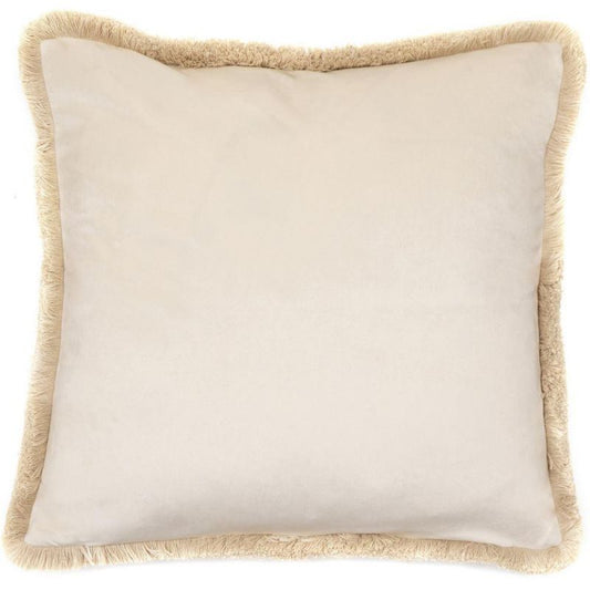Malini Meghan Ivory Fringed Cushion