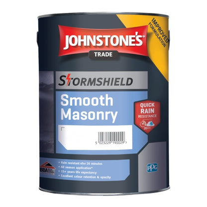 Johnstone's Trade Stormshield Smooth Masonry Paint - Brilliant White/Black