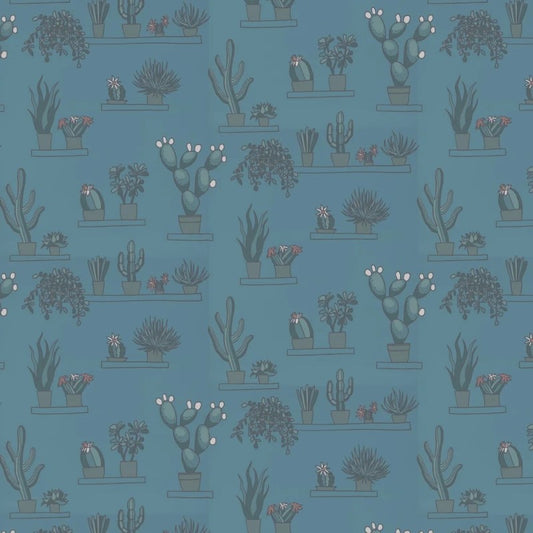 Little Greene Mr Straw’s Greenhouse Wallpaper Sample - Air Force Blue