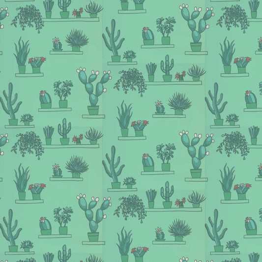 Little Greene Mr Straw’s Greenhouse Wallpaper Sample - Green Verditer