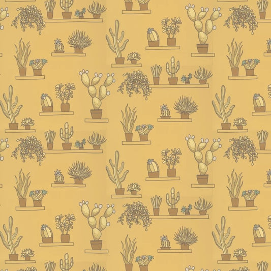 Little Greene Mr Straw’s Greenhouse Wallpaper Sample - Light Gold