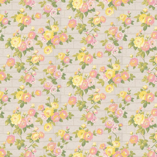 Little Greene Rose Garden Wallpaper Sample - Portland Stone
