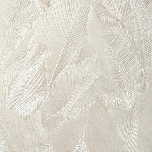 Vymura Gianni Metallic Leaf Wallpaper Sample - Stone