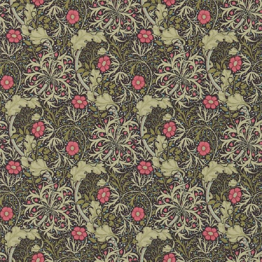 Morris & Co Seaweed Wallpaper - Ebony/Poppy Sample
